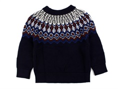 FUB dark navy fair isle sweater merino wool